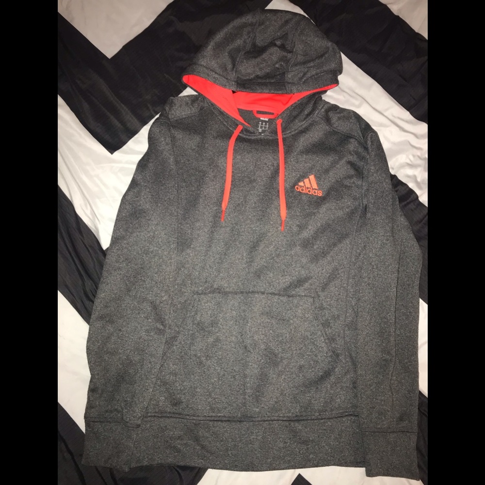 Dark gray & orange Adidas sweater